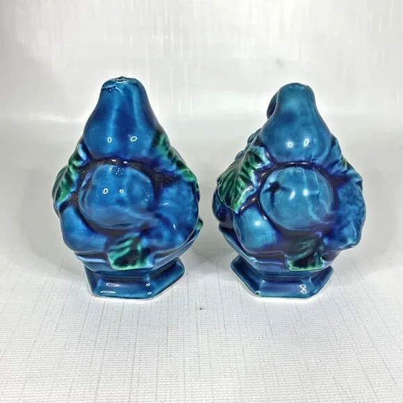Inarco Indigo Salt Pepper Shakers Set E2371 Kitsch Blue Mood Retro 70s Vintage - Picture 4 of 8